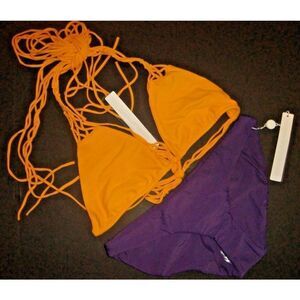 MIKOH SWIMWEAR BIKINI L Coconuts Top multistring Ginger+XS purple ORCHID Bottom